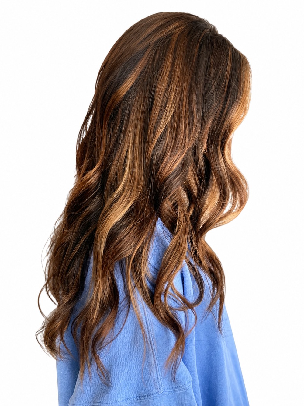 Dimensional brunette balayage with warm caramel tones, hair color by Aubree at Blonde Faith in Carrollton, GA